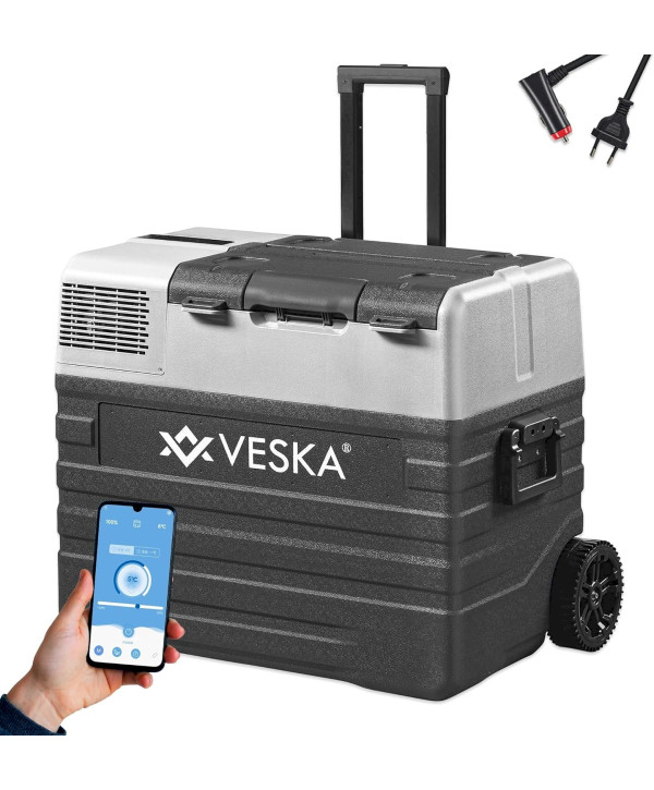 Kompressor Kühlbox mobile Kühltruhe elektrisch für Auto Camping Boot Kühlschrank 52L ANTHRAZIT