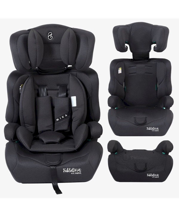 Siège Auto MIKA pour Enfant avec ceinture à 3 points, Groupe 1+2+3 pour 9-36kg noir