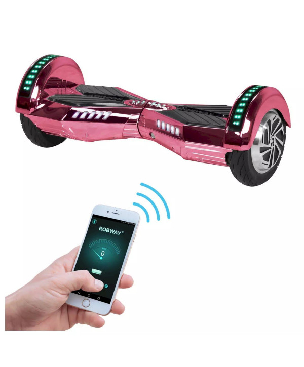 ROBWAY W2 Hoverboard Pink Chrom Elektro Scooter Balance Board