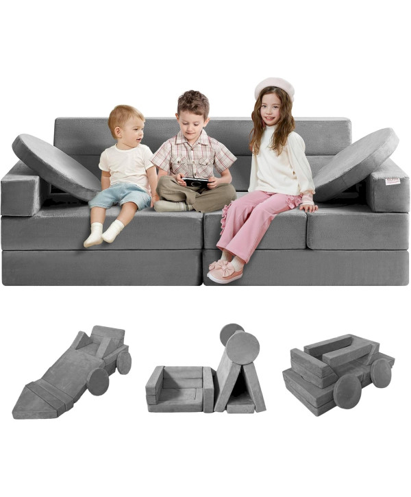 VEVOR Canapé Enfant Convertible Ludique 15 Modules