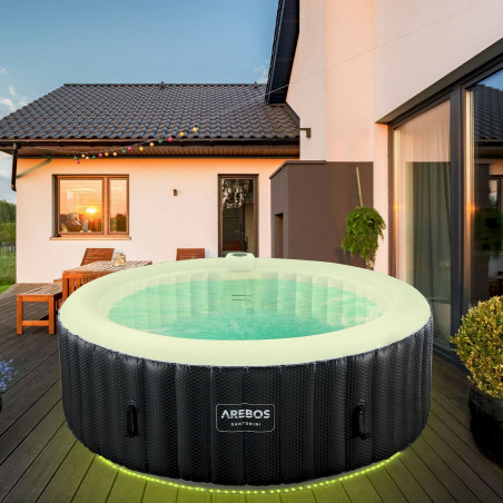 In-Outdoor Whirlpool "SANTORINI" aufblasbar rund mit LED