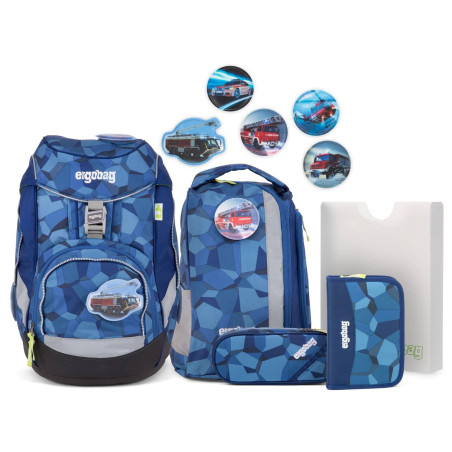 ERGOBAG Pack Tatütabär Set Sac à Dos Enfants, 35 cm, 20 liters, Bleu (Blue Stones)