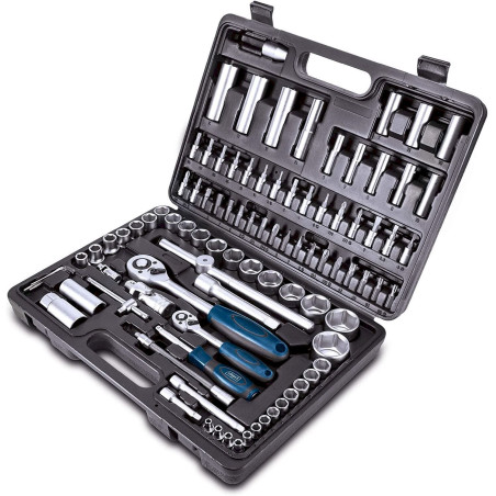 Scheppach TB94 coffret à outils avec 94 pièces d'outils de haute qualité en acier CrV