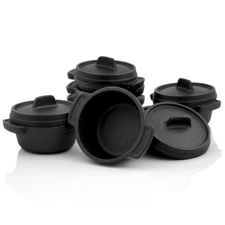 Mini Dutch Oven Set 6pcs. en fonte Ø11cm