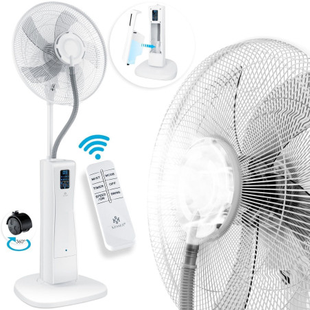 KESSER® Frosty Ventilateur sur pied à ultrasons avec système de refroidissement Blanc