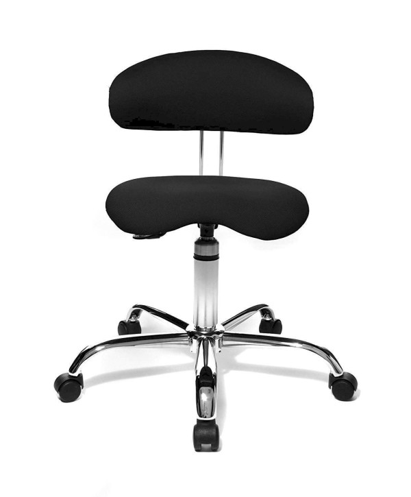 Topstar Siège de bureau / Tabouret pivotant SITNESS 40, tissu noir, chromé ST290