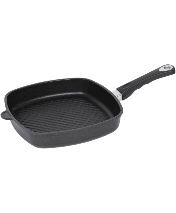 AMT Grillpfanne 28 x 28 cm Höhe 5 cm Steakpfanne Best-Pan Gastro-Guss