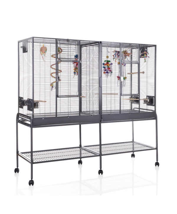 Montana New Madeira Double Cage à oiseaux Anthracite