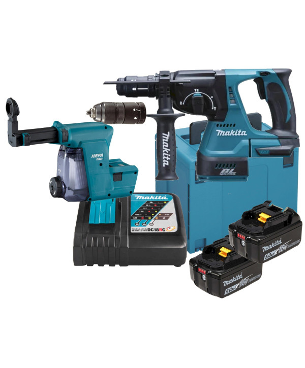 Makita Akku-Kombihammer DHR243RTJW + 2 akkus 5Ah