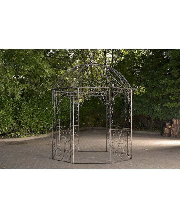 Eisen Pavillon LEILA Ø225cm bronze Rosenpavillon Gartendekoration im Jugendsstil