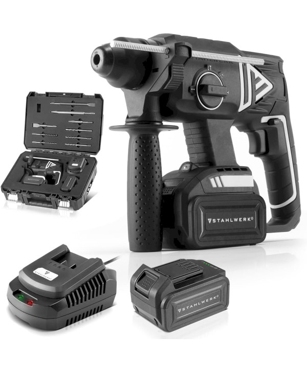 STAHLWERK Brushless Marteau perforateur sans fil ABH-20 ST 20V/4Ah + 2x 20V Batterie + Chargeur