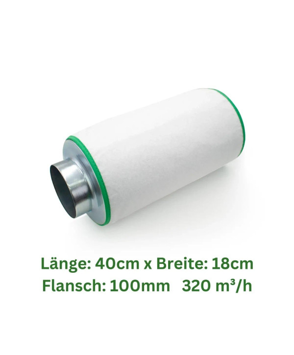 LABT Luft-Filter 320 m³/h 100mm Flansch Aktivkohlefilter Carbon Grow Geruchs Abluft Filter