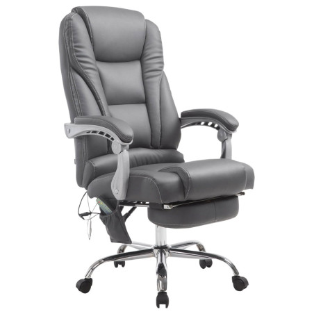 CLP Fauteuil de bureau Pacific en similicuir avec une fonction massage gris