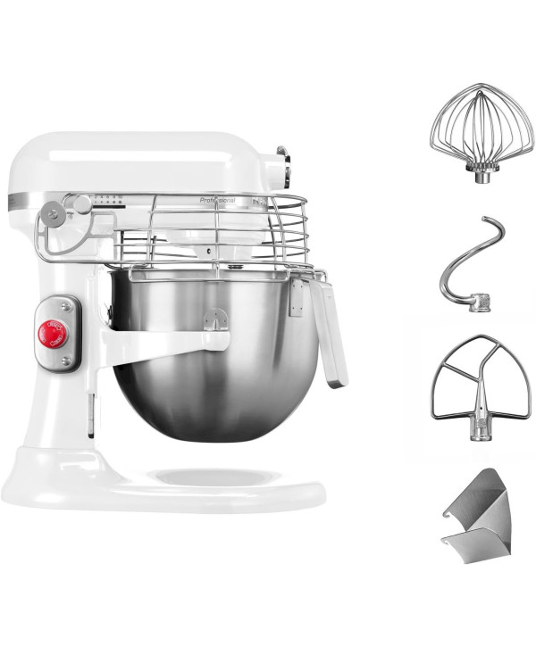 KitchenAid 5KSM7990X professionelle Küchenmaschine mit Schüsselheber 6,9L - weiss