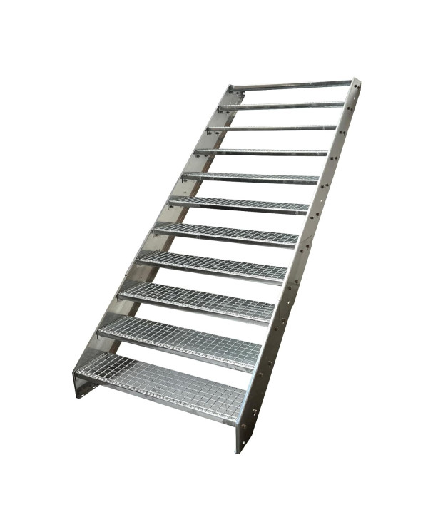 Stahltreppe Verzinkt 11 Stufen (B 80 x H 209 cm)