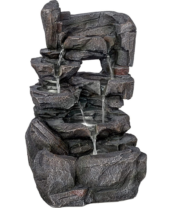 STILISTA Gartenbrunnen Springbrunnen Steine 28x25x47cm Zierbrunnen Wasserspiel