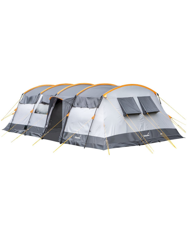 SKANDIKA Hurricane 12 Sleeper - Familienzelt für 12 Personen (grau/orange)