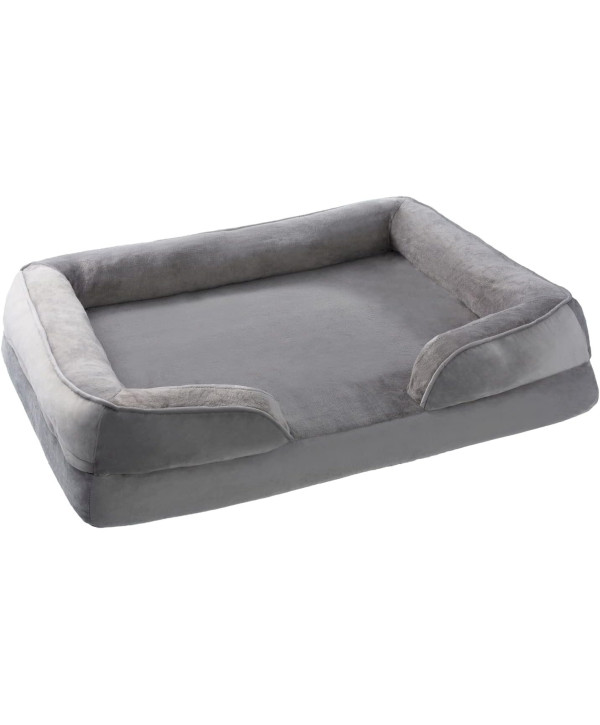 PETSTUFF Lit orthopédique pour chien antidérapant gris 106x80x18cm