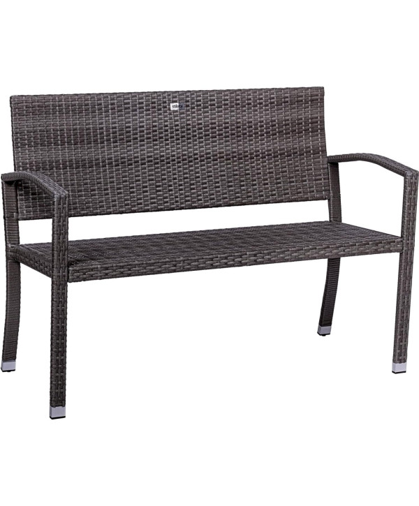 STILISTA Banc de jardin 2 places en polyrattan Gris