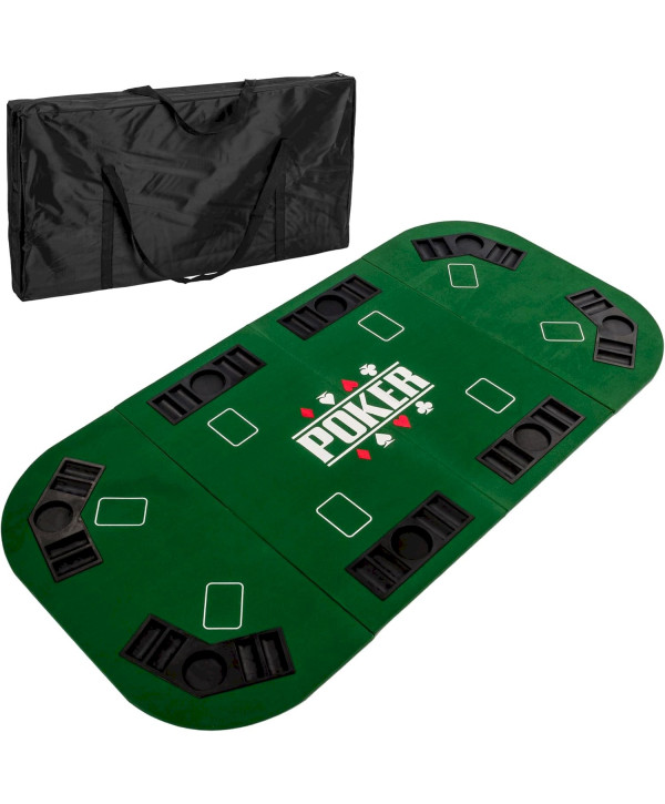 Support de poker pliable "Straight" pour jusqu'à 8 joueurs, dimensions 160x80 cm, plate Vert