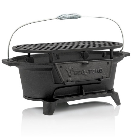 BBQ-Toro Gril en Fonte avec Grille de Cuisson 50 x 25 x 23 cm