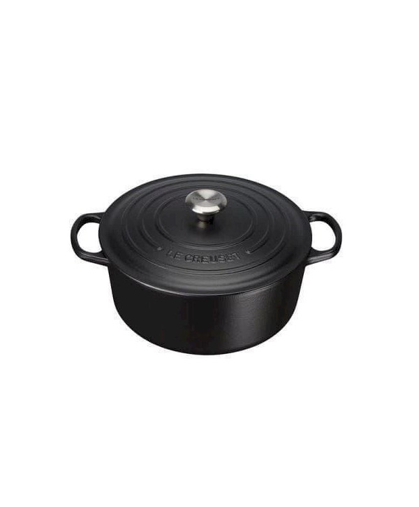 Le Creuset 21177200000430 Signature Cocotte Rond Fonte Noir Mat 20 cm