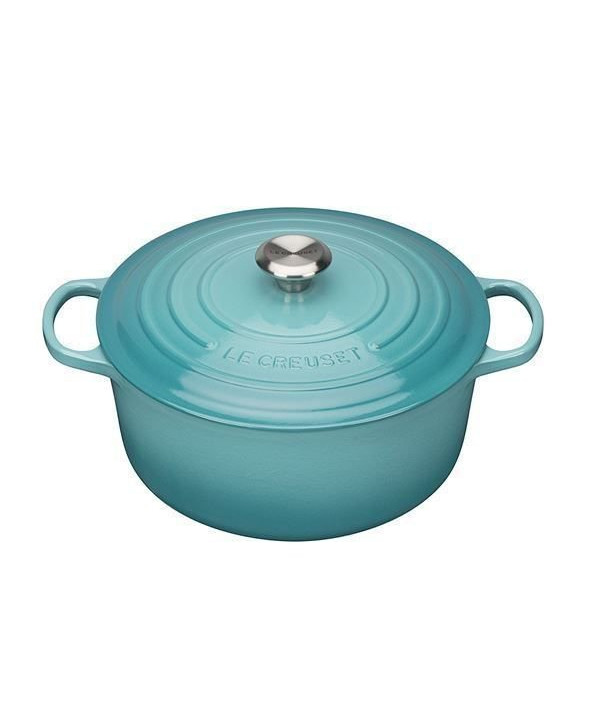 Le Creuset 21177201702430 Signature Cocotte Rond Fonte Bleu Caraïbe 20 cm