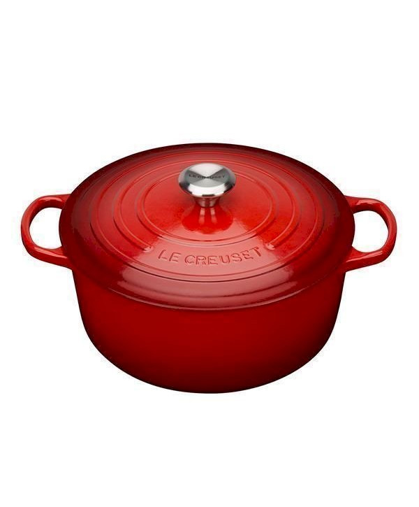 Le Creuset Gusseisen Bräter Signature rund 28 cm, kirschrot