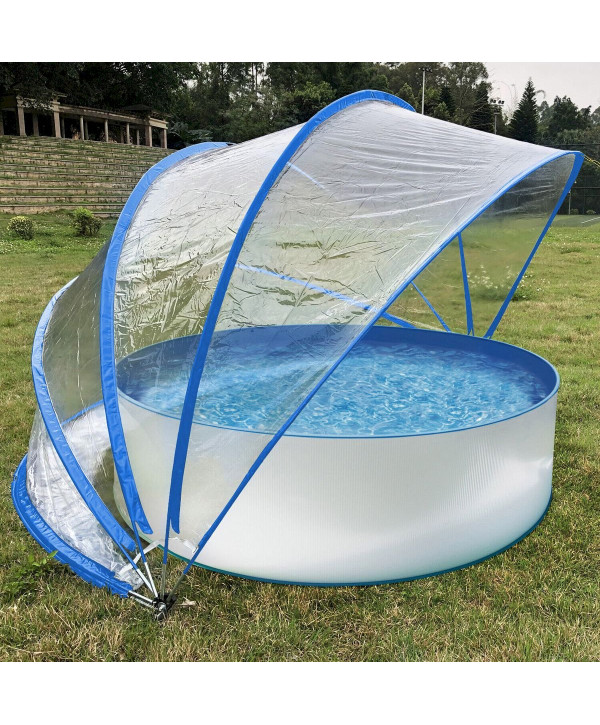 Steinbach Cabrio Dome Ø 440 x 220 cm blau Gartendach & Pooldach für Aufstellpools