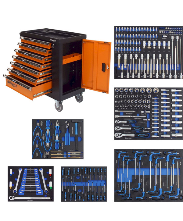 HOLMWERK® Werkstattwagen bestückt 252 tlg. orange