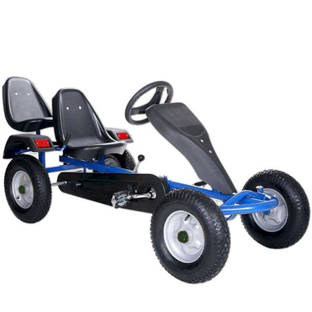 ArtSport 24501 2-Sitz Go-Kart Rennkart Tretauto Gocart Kinderfahrzeug Kinder Blau