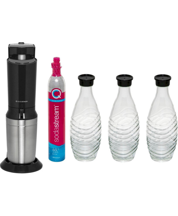 SodaStream Crystal 3.0 Mega Pack (inkl. 60L Quick Connect Zylinder und 3x Glaskaraffe 0.7L)