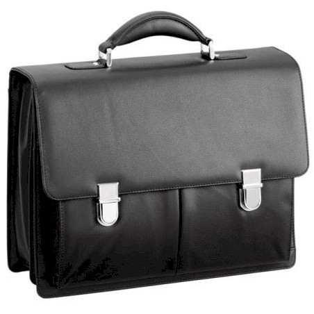 d & n Business Line Aktentasche Leder 40 cm Laptopfach schwarz