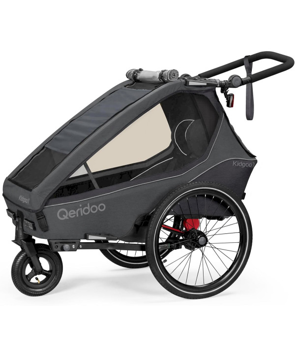 Qeridoo Kidgoo 1 remorque enfant monoplace steel grey