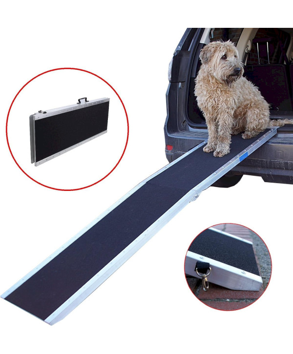 TrutzHolm Hunderampe ALU klappbar Alurampe Hundetreppe 213cm bis 180 kg Einstieghilfe Tier