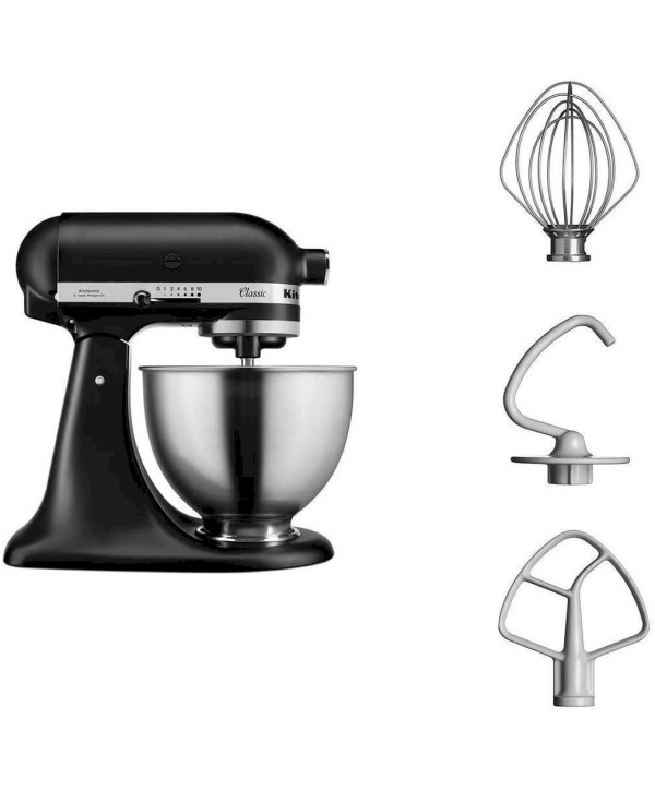 Kitchenaid 5K45SSEBM Küchenmaschine mit kippbarem Motorkopf 4,3L schwarz matt