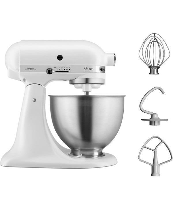 Kitchenaid 5K45SSEWH Küchenmaschine mit kippbarem Motorkopf 4,3L weiss