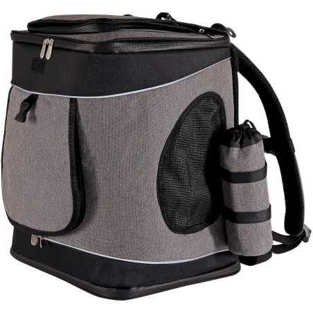 Hunderucksack / Katzenrucksack faltbare, 34x30x42cm, grau/schwarz