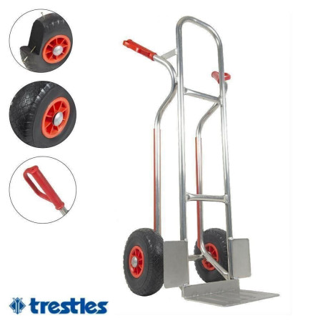 TRESTLES S04 Profi Alu Sackkarre Transportkarre Treppenrutsche 150 kg PU Rad