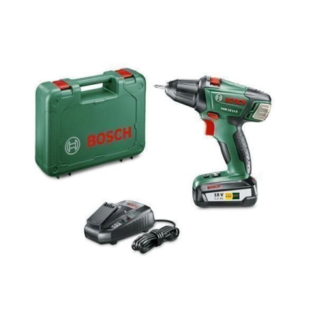 Bosch Akkuschrauber PSR 18 LI-2 (Akku, Ladegerät, Bit, Koffer, 18 Volt System, 2,5 Ah)