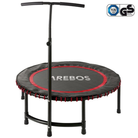 Arebos Trampoline d'exercice Mini Rebondisseur Trampoline de Fitness Rebondisseur Rouge