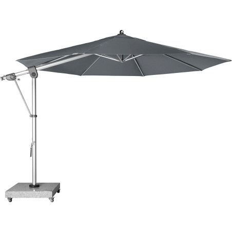 Doppler EXPERT Parasol suspendu rond pour jardin/terrasse 350 cm Anthracite