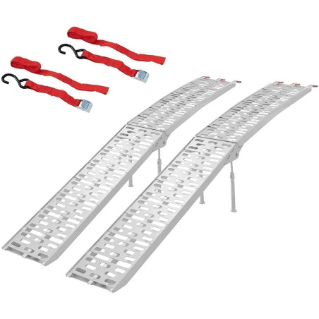 Auffahrrampe 2er Set mit Standfüßen aus Aluminium bis 340kg