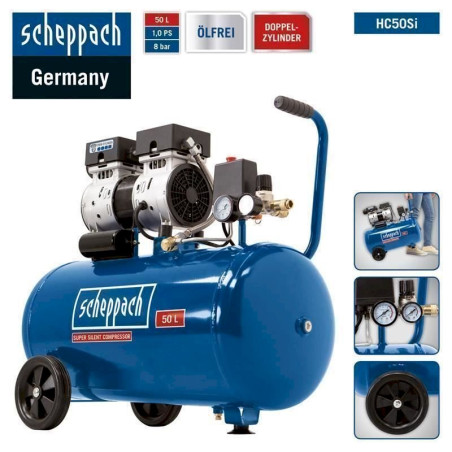 SCHEPPACH HC50SI Com­pres­seur pneu­ma­tique silencieux 50 litres