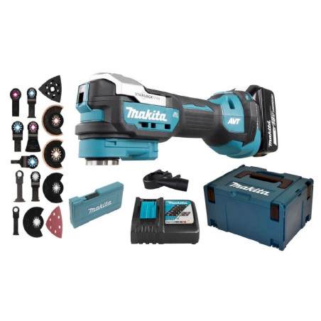 Makita DTM52T1JX2 Akku-Multifunktionswerkzeug 1x Akku 5,0 Ah + 44-tlg. Zubehör-Set im MAKPAC