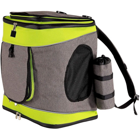 Hunderucksack / Katzenrucksack faltbare, 34x30x42cm, grau/grün