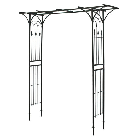 WilTec Treillis Arc de roses 205×50×208cm Support Acier Arche de jardin Espalier