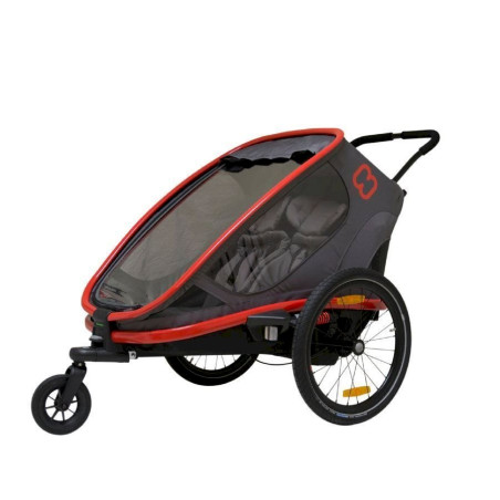 H amax Remorque vélo enfant Outback 2021 gris/rouge