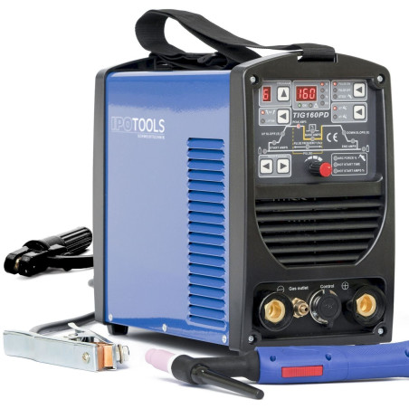 IPOTOOLS TIG-160 WIG Schweißgerät DC mit Digitalanzeige Puls E-Hand HF Zündung 160 Amper