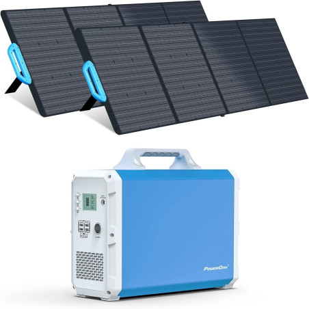 PowerOak BLUETTI EB180 Portable Solargenerator mit 2x 200W Solarpanel